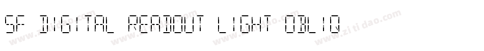 SF Digital Readout Light Oblique字体转换